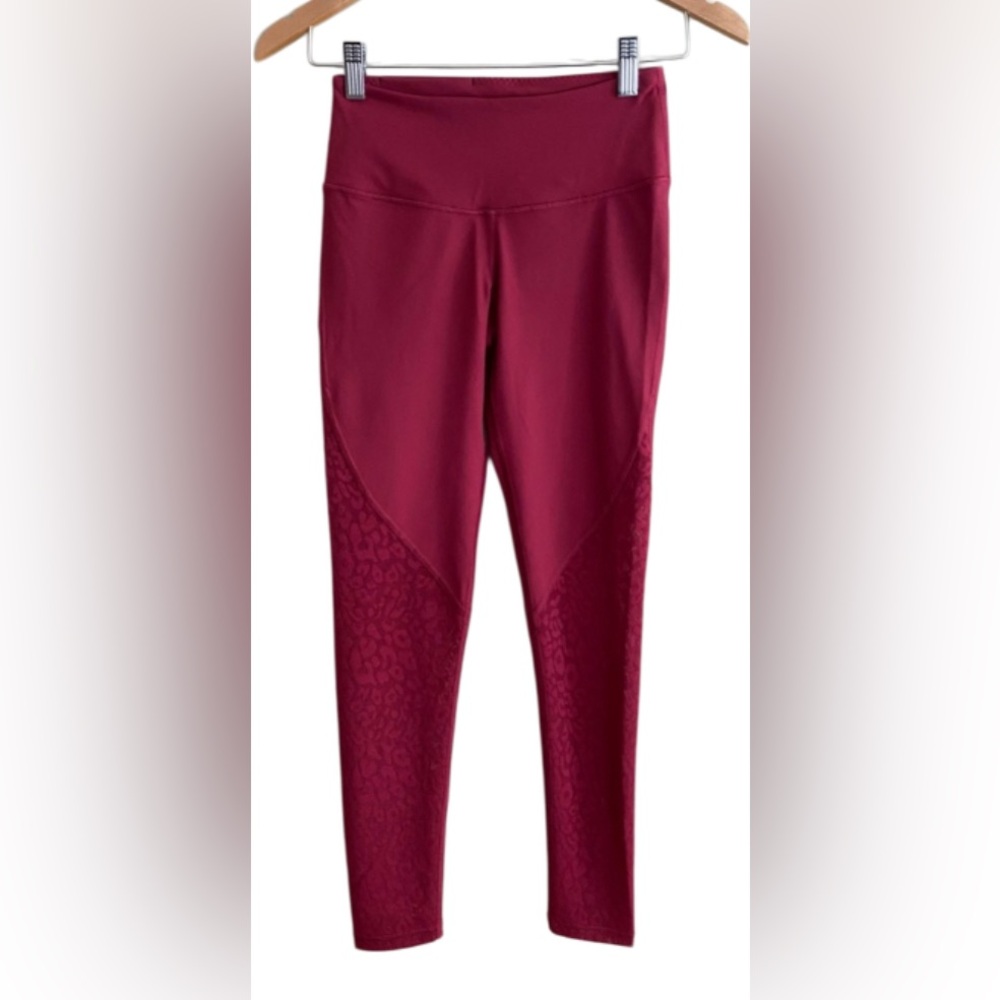 Victoria’s Secret: Maroon Leggings with See Through Cheetah Bottoms